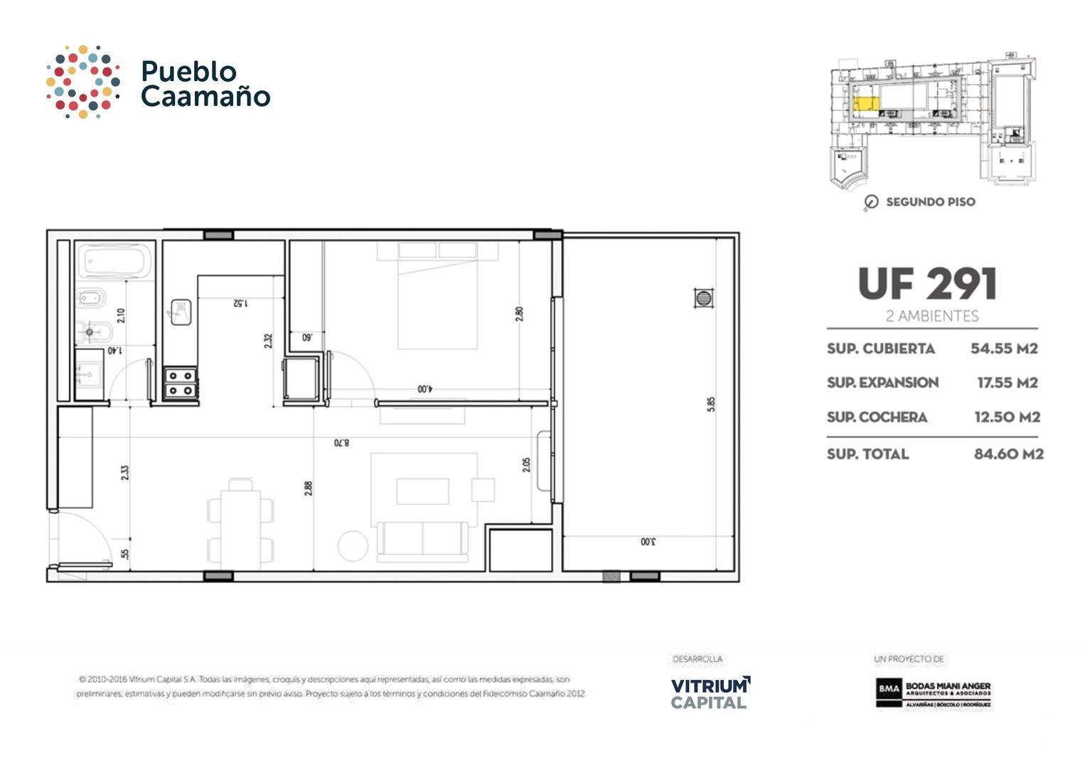 Pueblo Caamaño 600, Piso 2