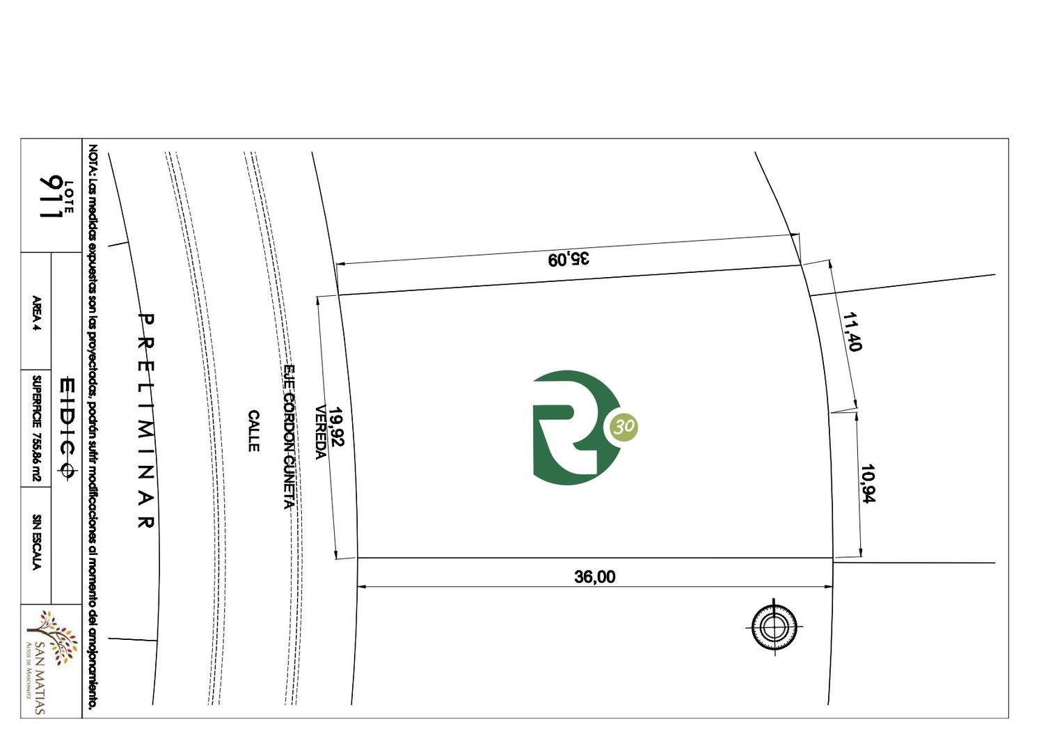 Lote en venta Barrio San Matías-Escobar