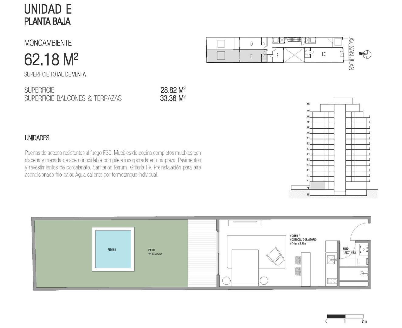 San Juan 1900, Piso PB