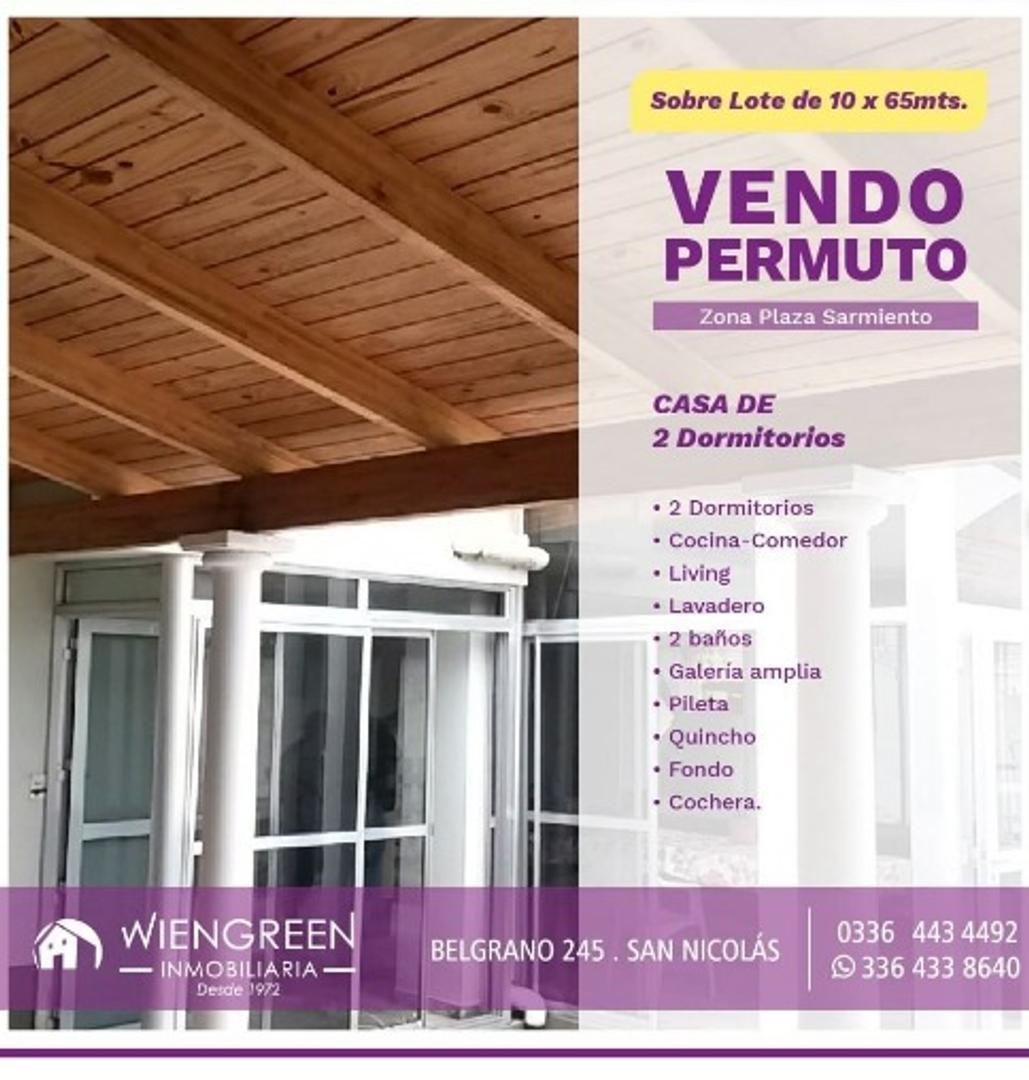 Vendo Permuto casa de 2 dormitorios zona de Plaza Sarmiento