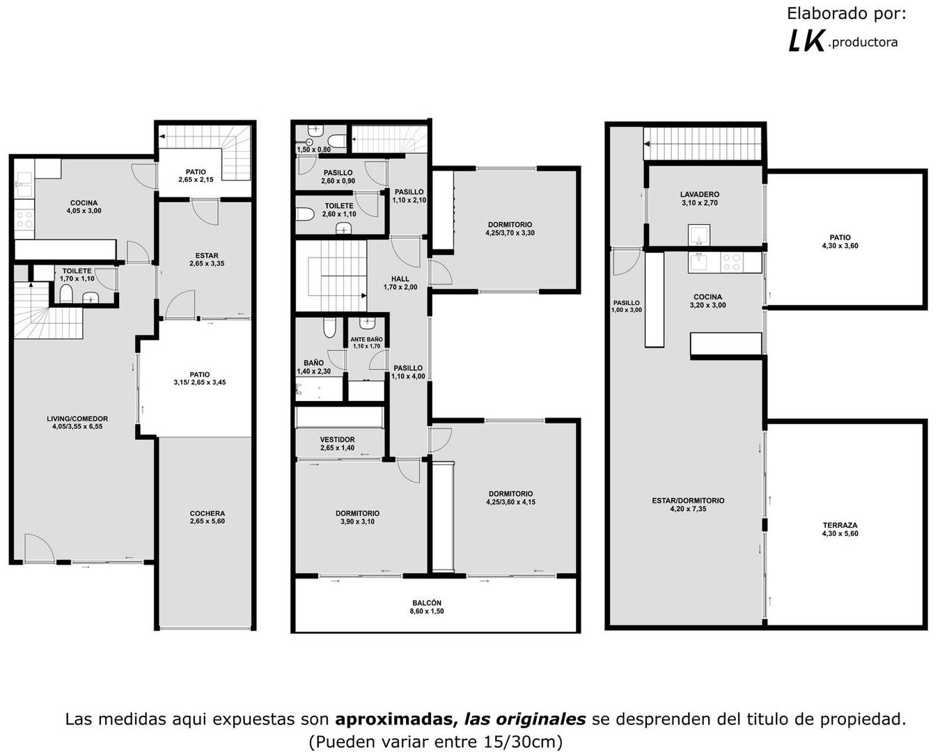 Depto Tipo Casa 6 ambientes con 2 baños