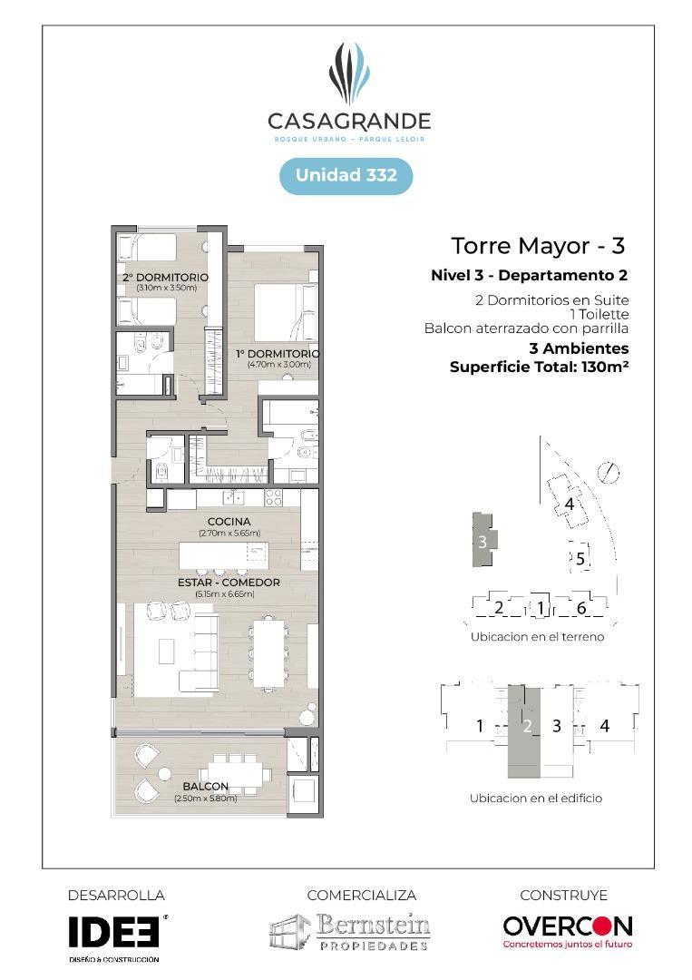 Departamento en Venta de 3 ambientes