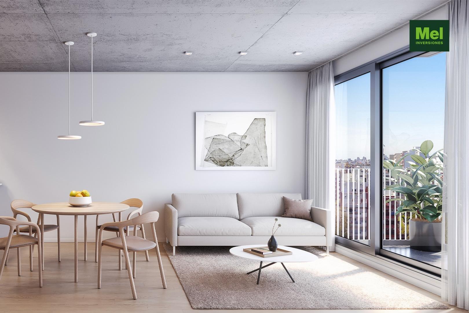 Departamento 2 ambientes con 2 baños