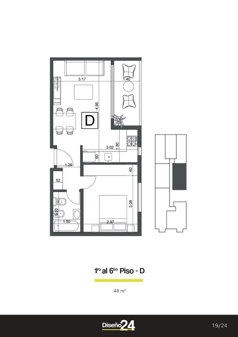 Departamento en Venta de 2 ambientes