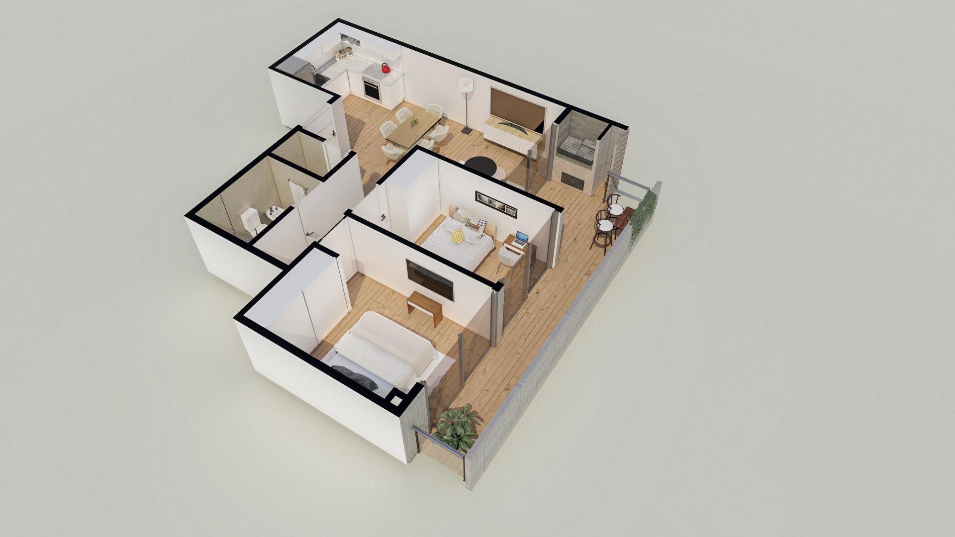 Departamento 3 ambientes con 2 baños