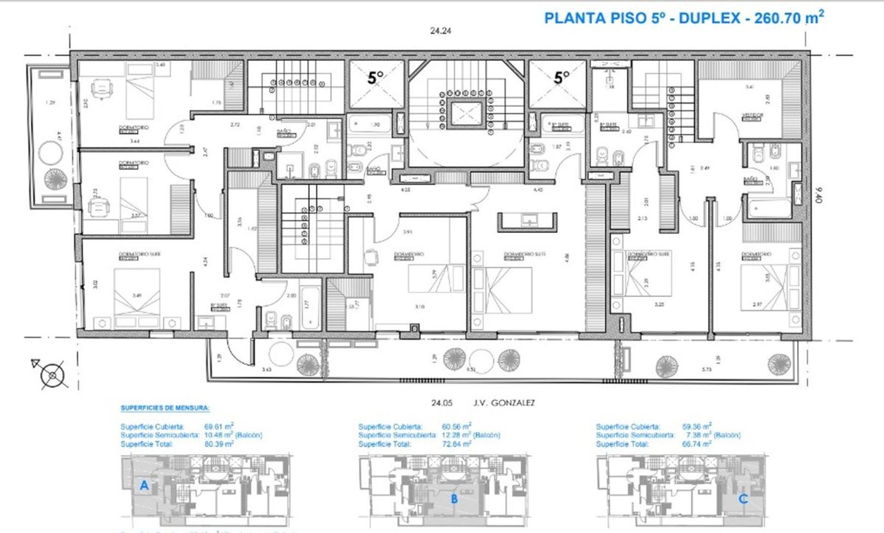 Departamento 3 ambientes con 2 baños