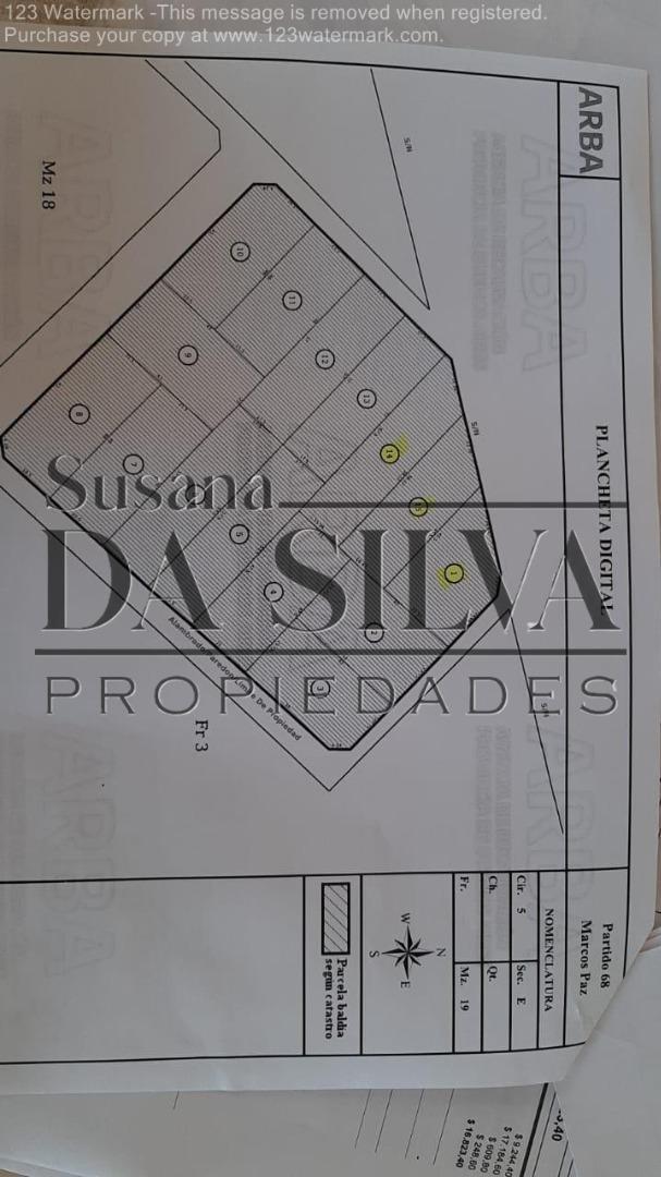 Tres Lotes Calle Discepolo en Marcos Paz rural