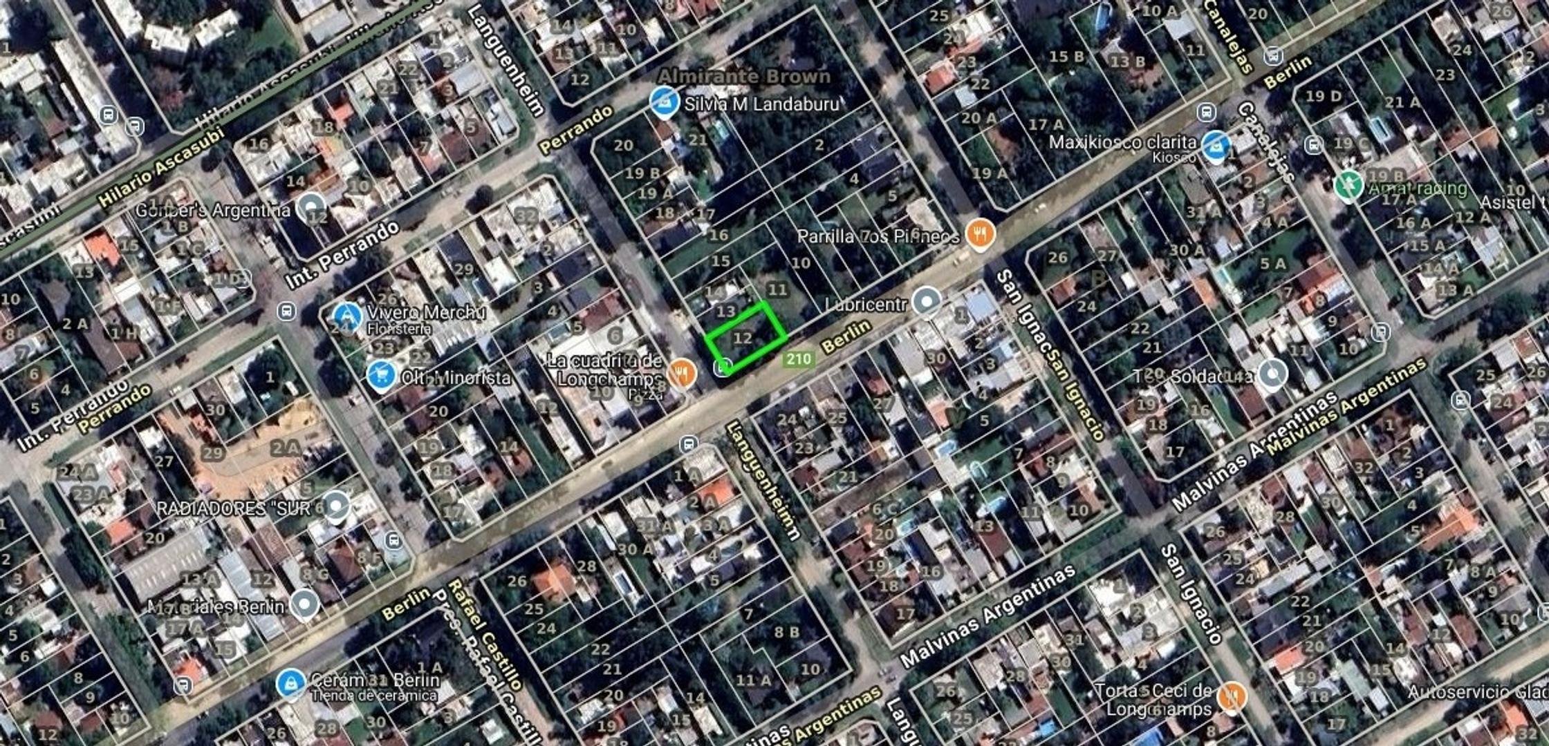 EXCELENTE TERRENO DE 369 M² EN ESQUINA EN LONGCHAMPS