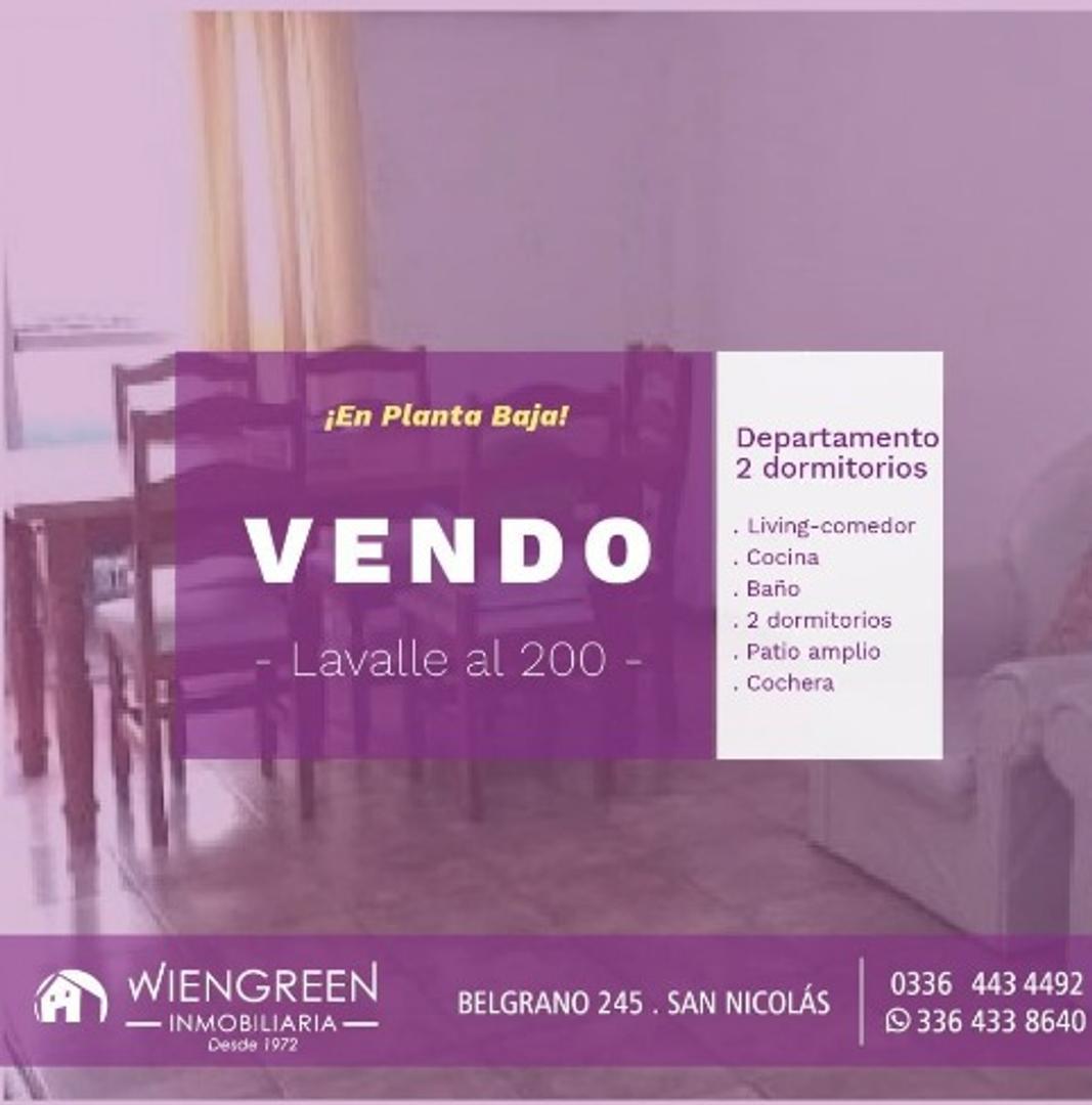 Vendo departamento de 2 habitaciones en PB al Frente!