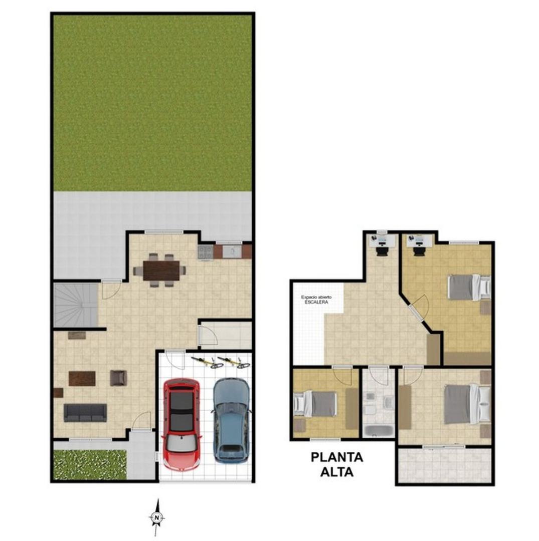 Casa 4 ambientes con 2 baños