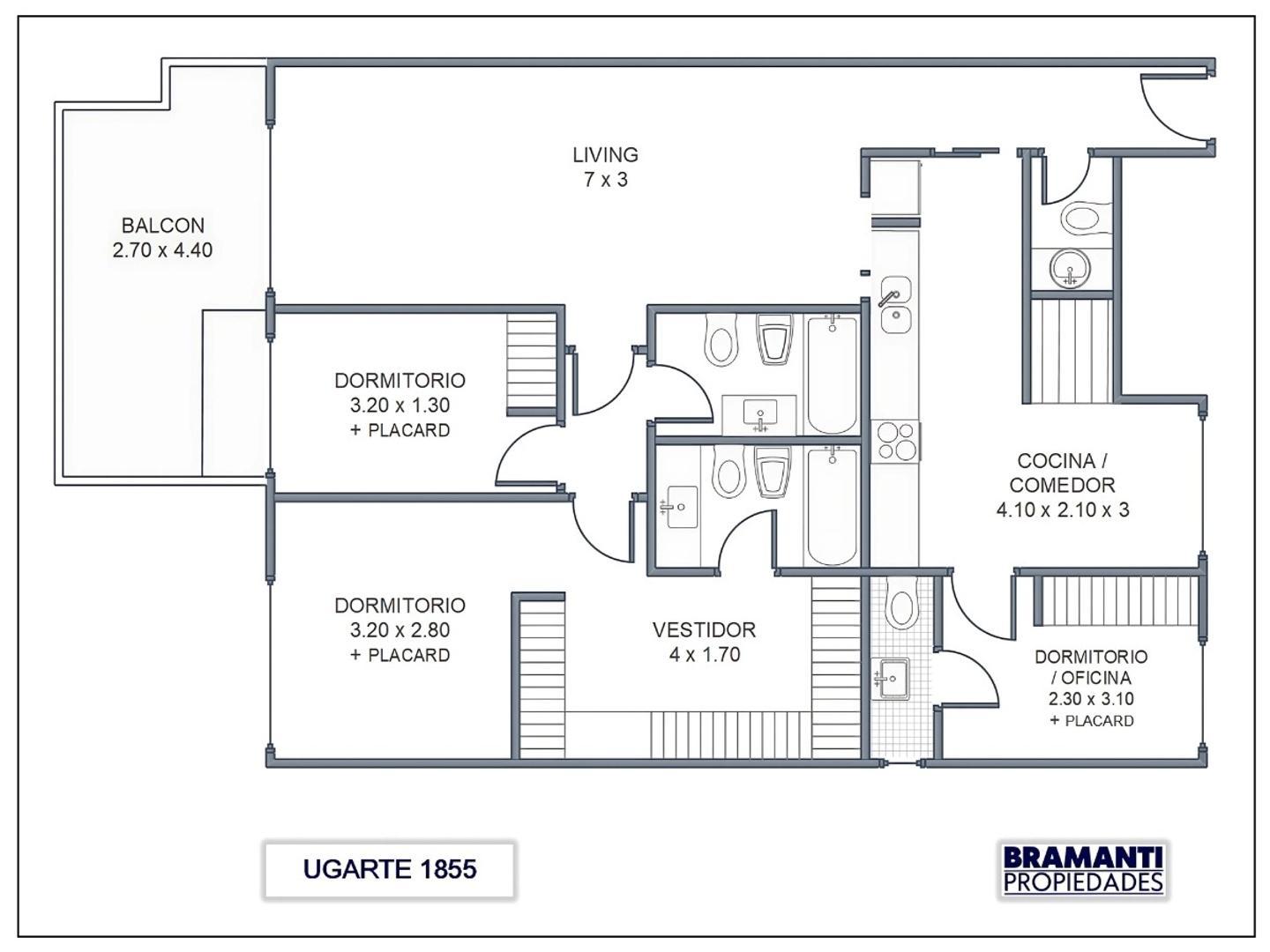 Departamento en Venta de 3 dormitorios