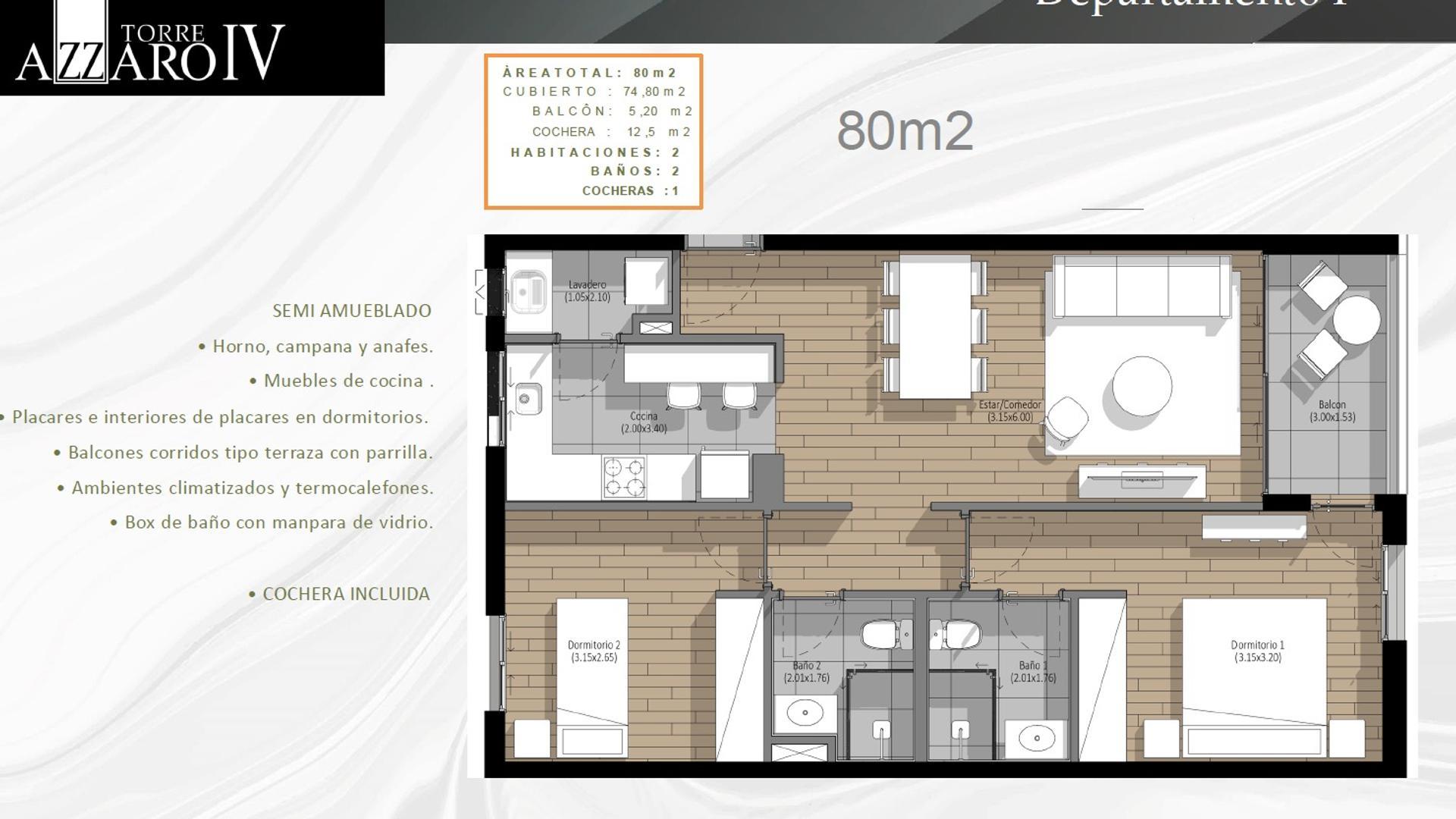 Departamento en venta en emprendimiento Azzaro IV