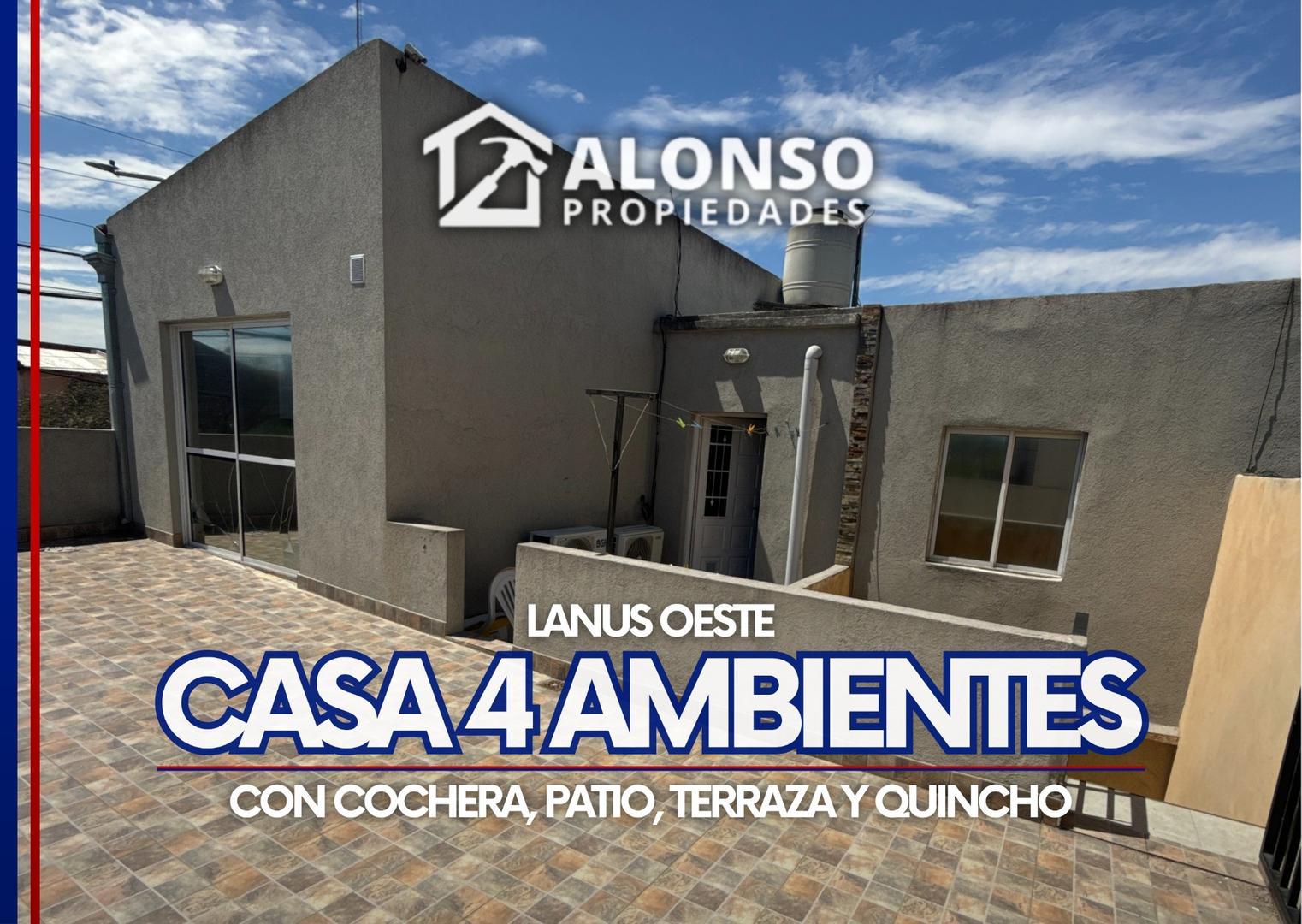 CASA 4 AMBIENTES CON COCHERA, QUINCHO Y TERRAZA EN VENTA