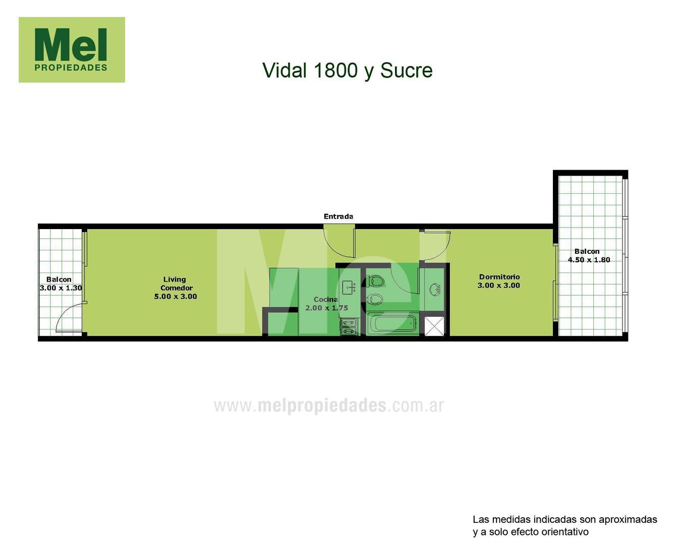 Vidal 1800, Piso 1