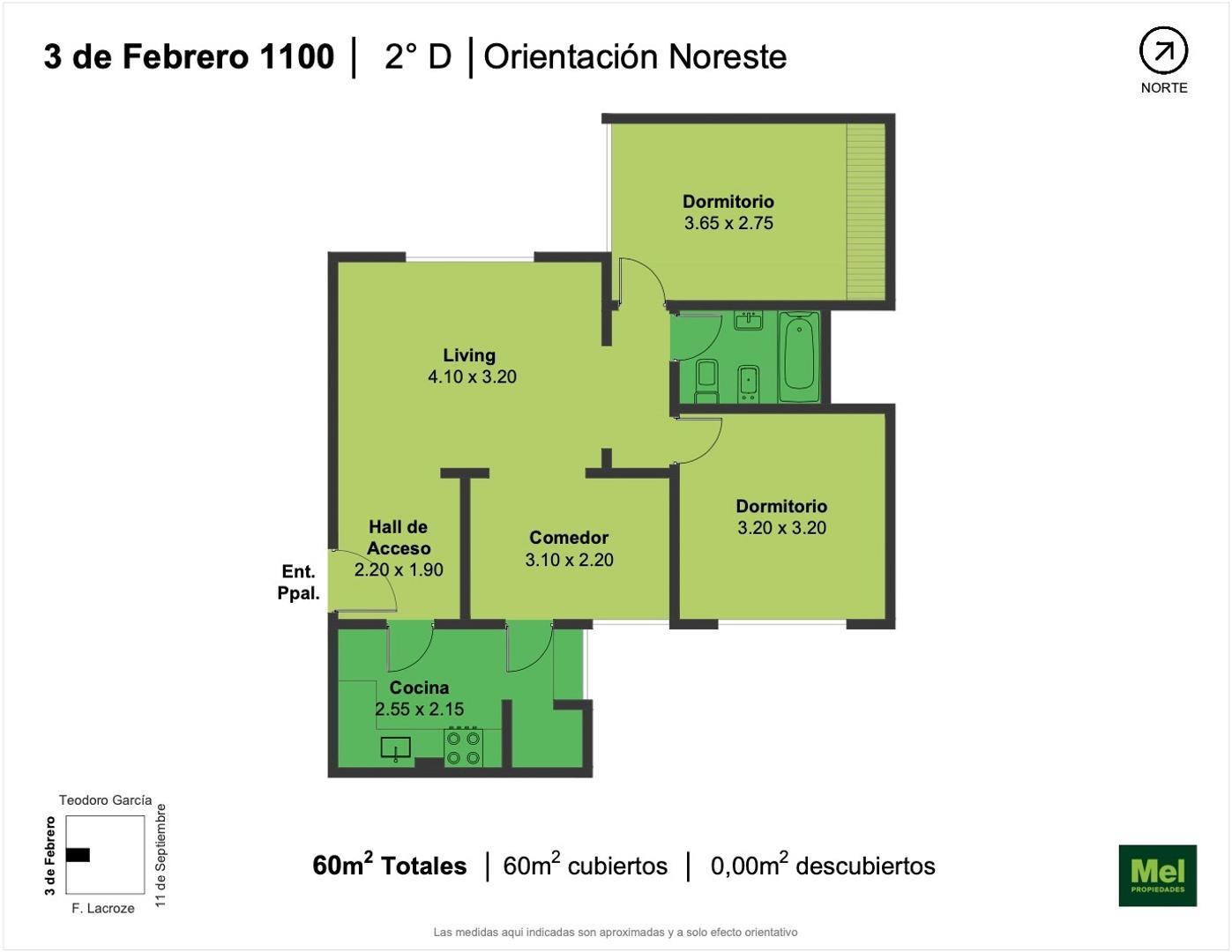 3 De Febrero 1100, Piso 2