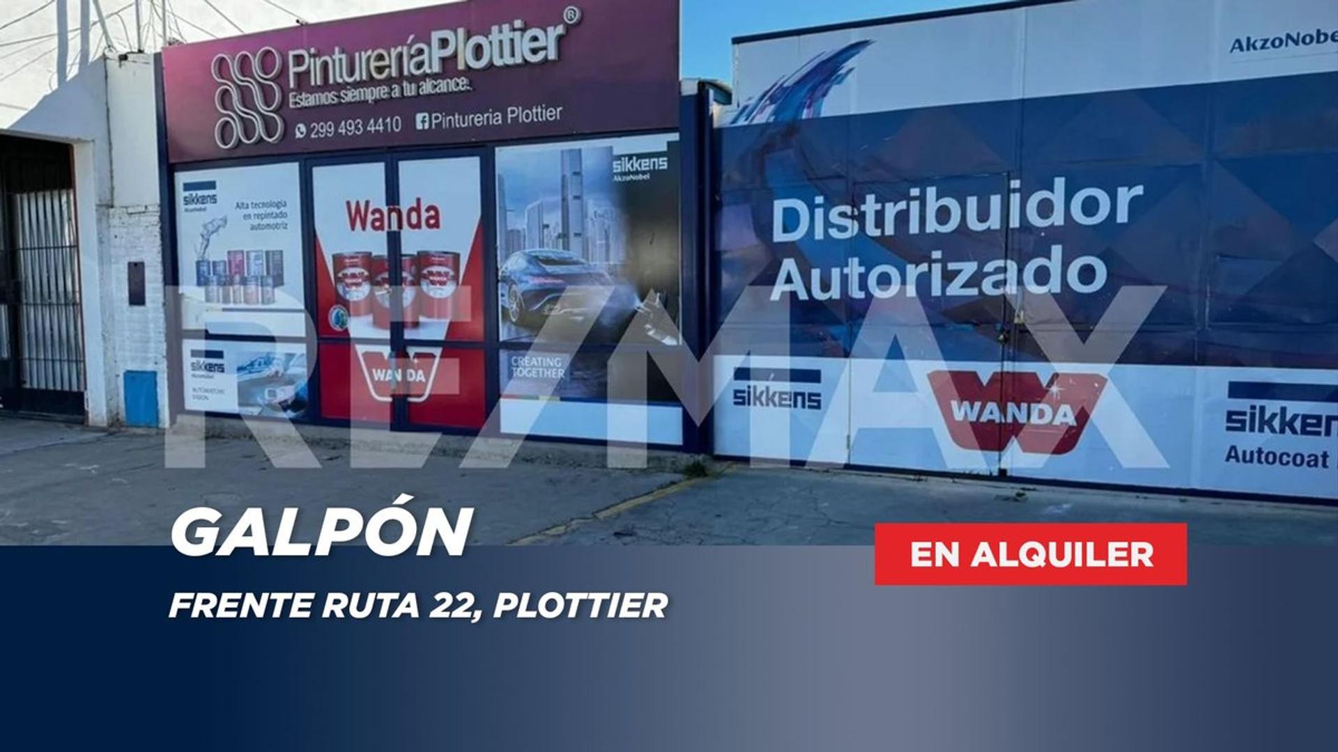 ALQUILER DE GALPON FRENTE A RUTA 22. PLOTTIER