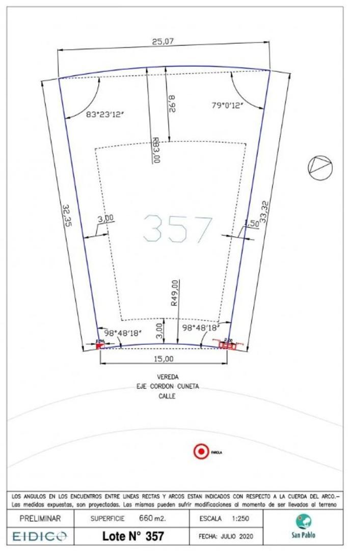 OPORTUNIDAD Lote Central 660m2 Barrio San Pablo, Pilar
