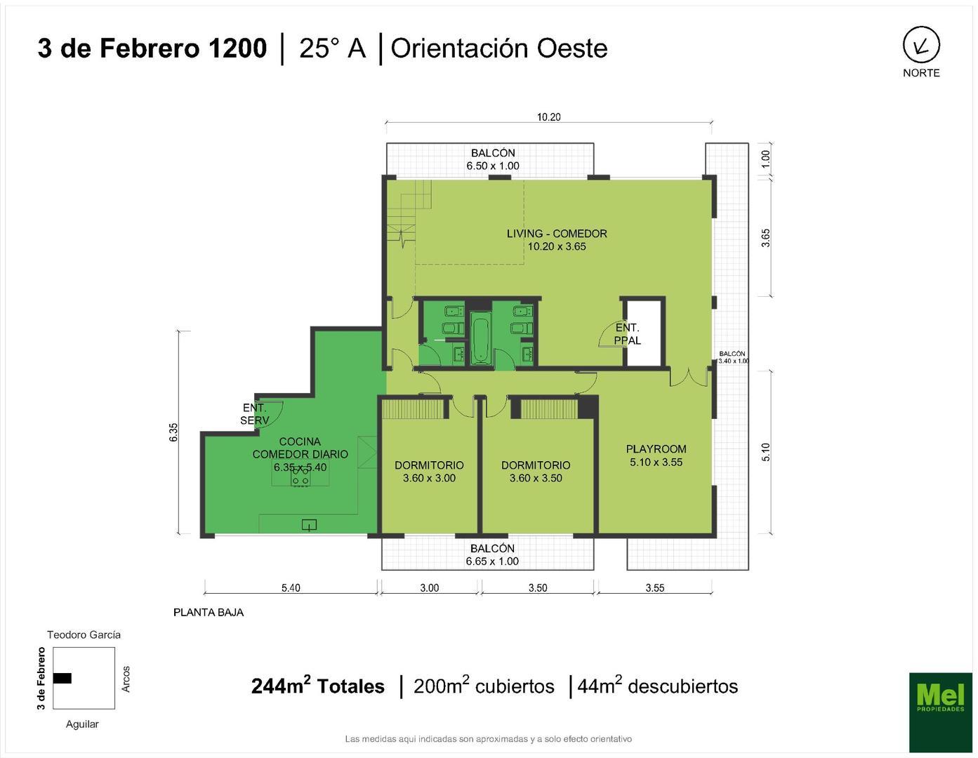 3 De Febrero 1256 , Piso 25