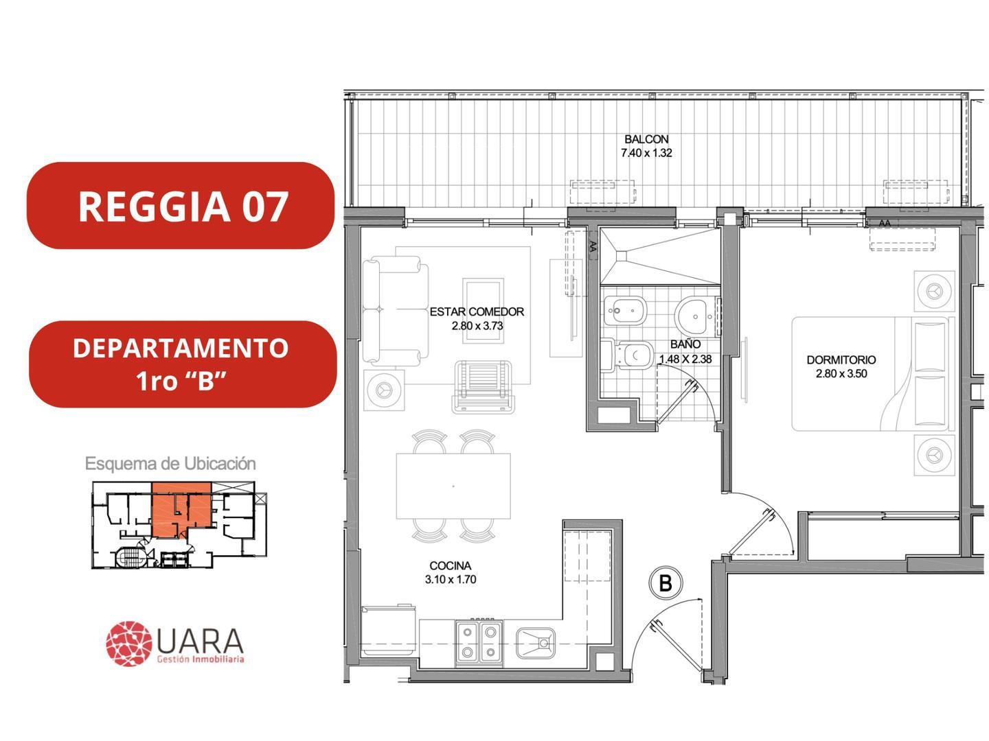 Departamento en el emprendimiento REGGIA 07