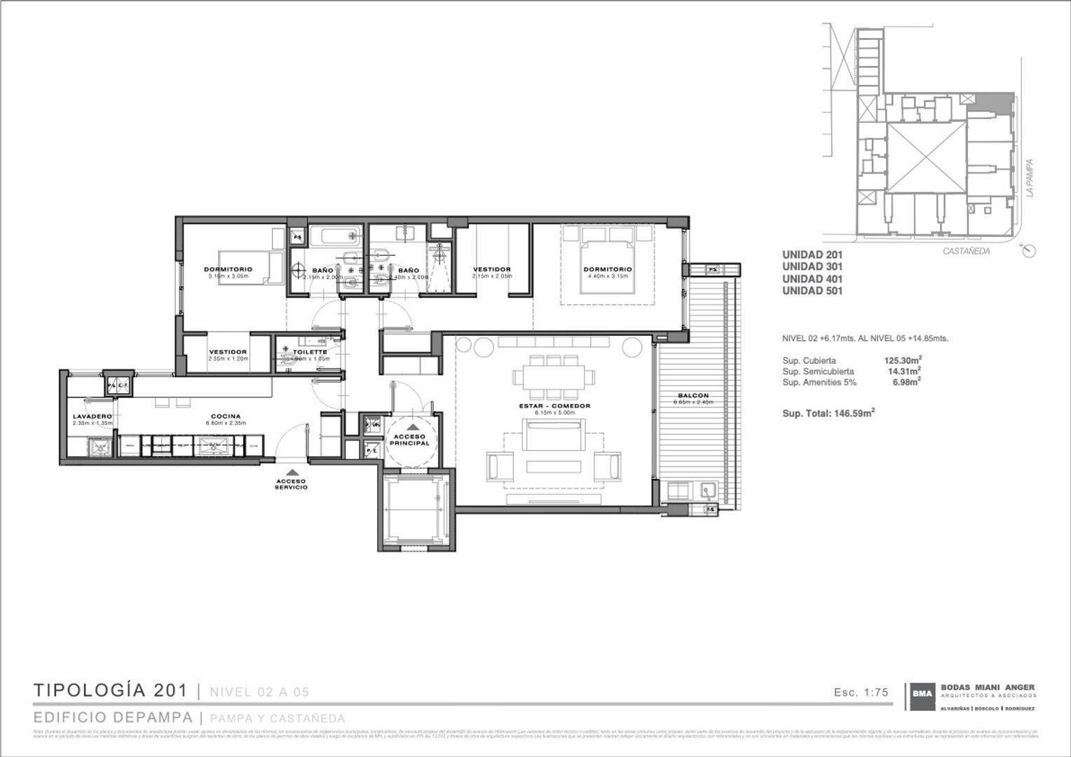 La Pampa 600, Piso 6