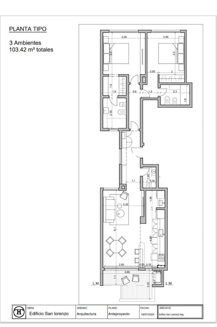 VENTA EN POZO 3 AMBIENTES (MONIQUE FORET)