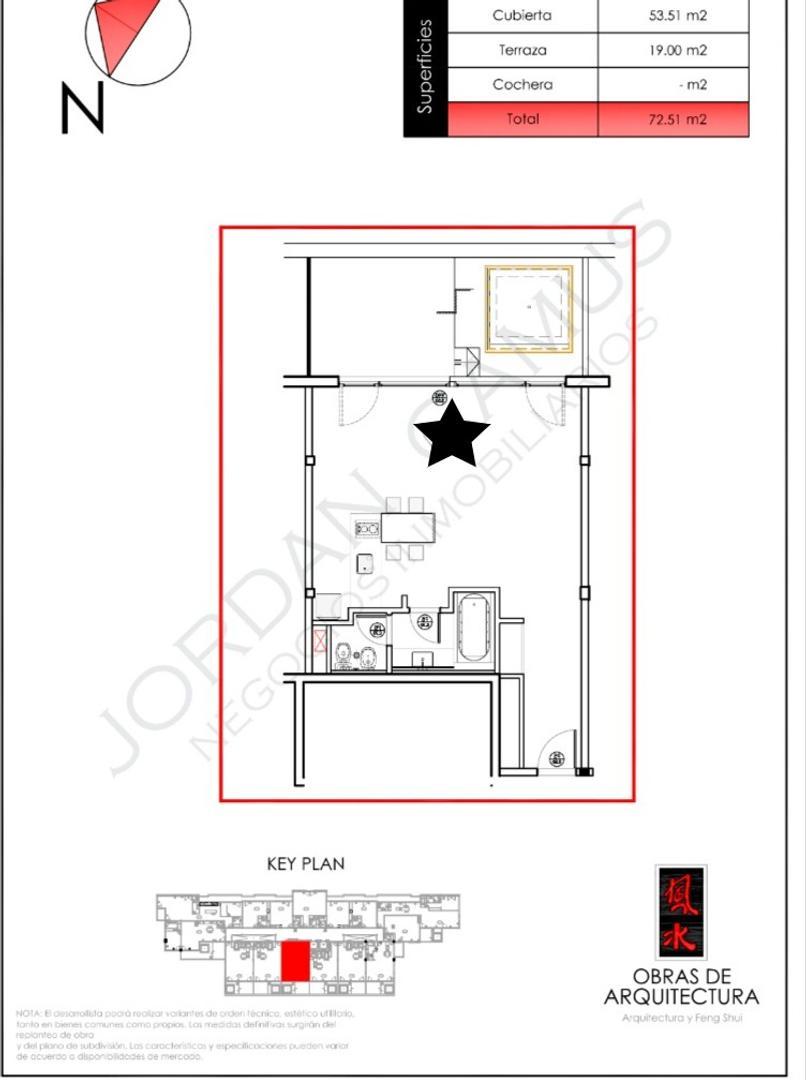 Departamento Monoambiente con 1 baño