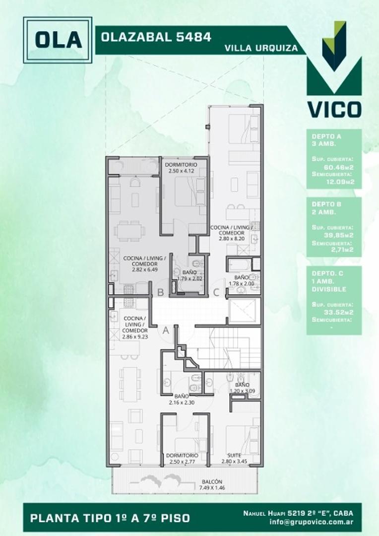 Departamento en Venta de 3 ambientes