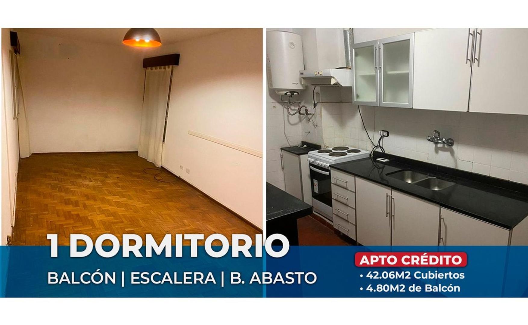 VENTA DEPTO 1 DORMITORIO B. ABASTO POR ESCALERAS