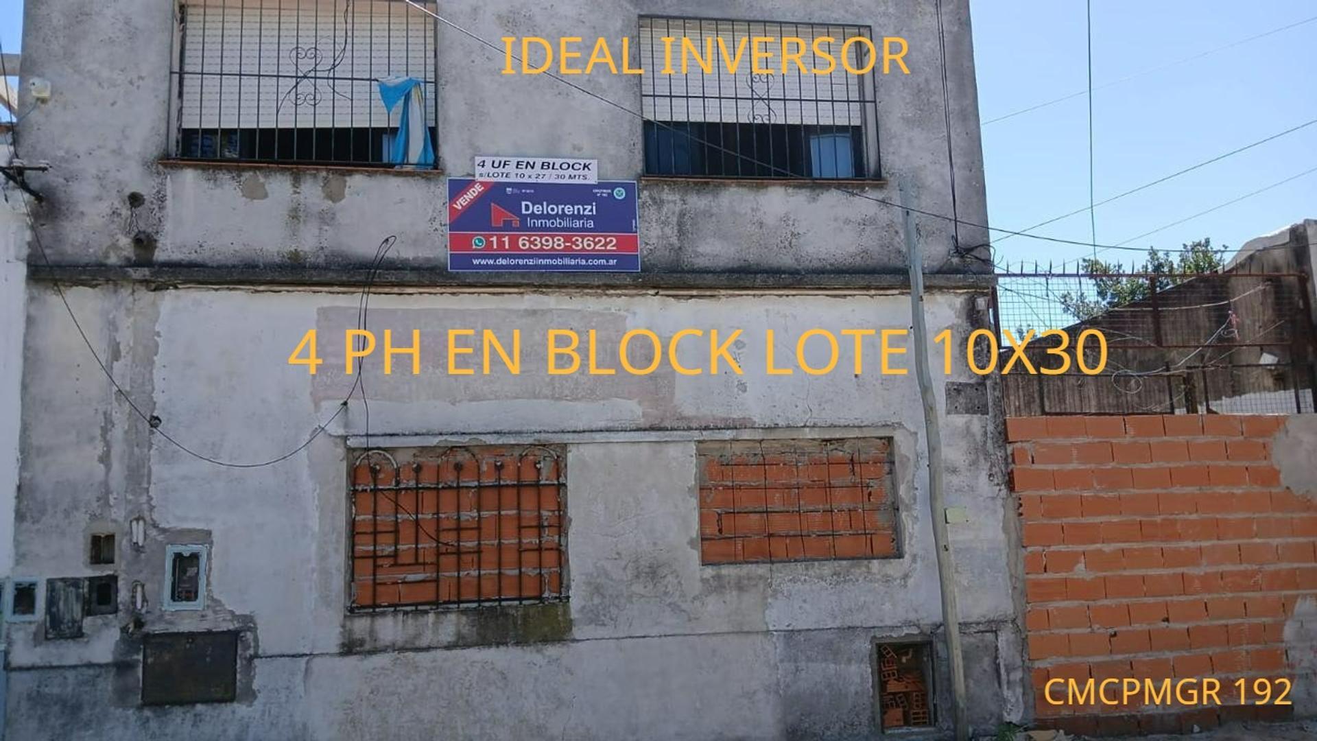 LOTE 1O X 30 CON 4 PH EN BLOCK CON PLANO PH APROBADO