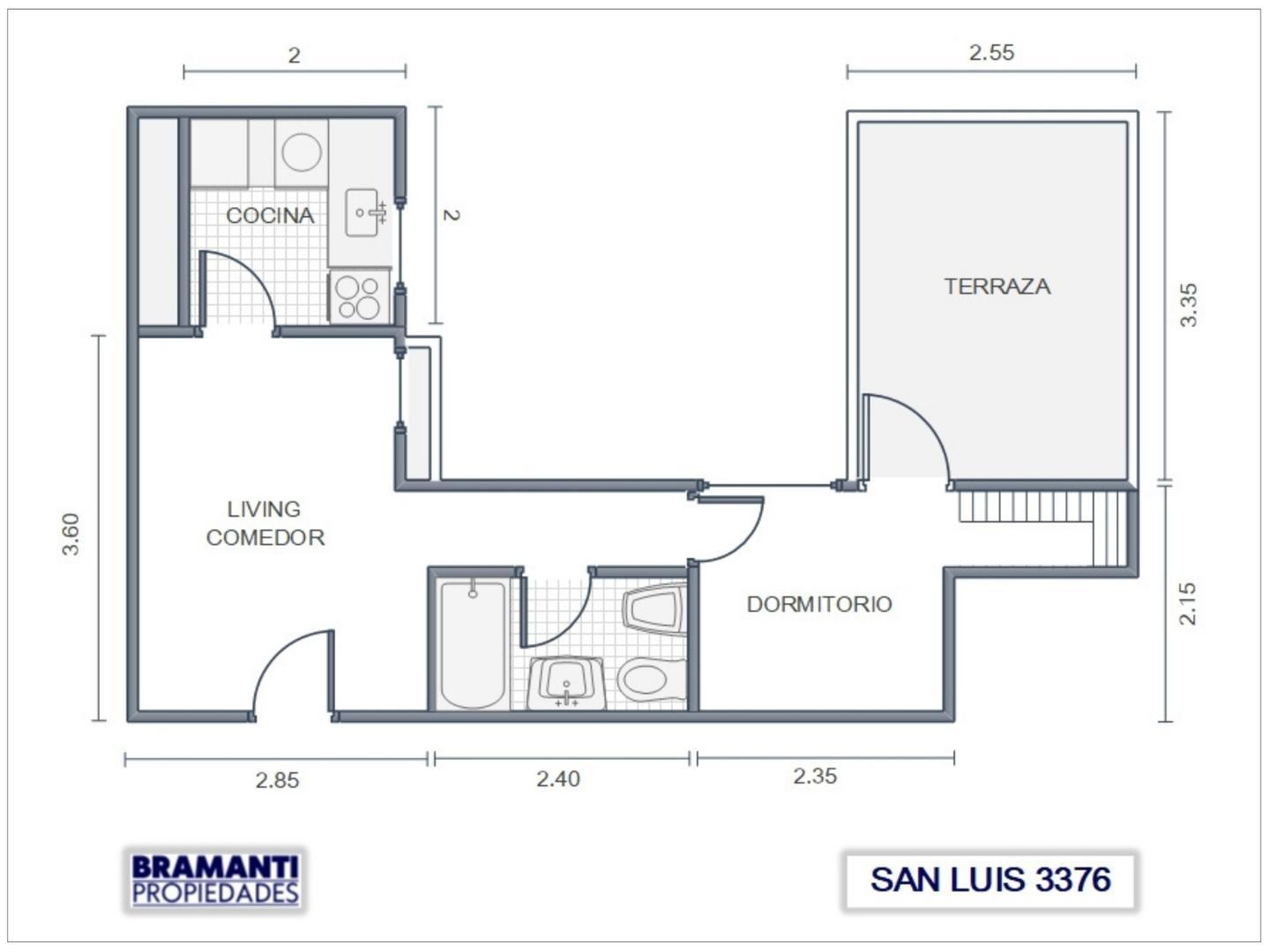 Departamento en Venta de 1 dormitorio