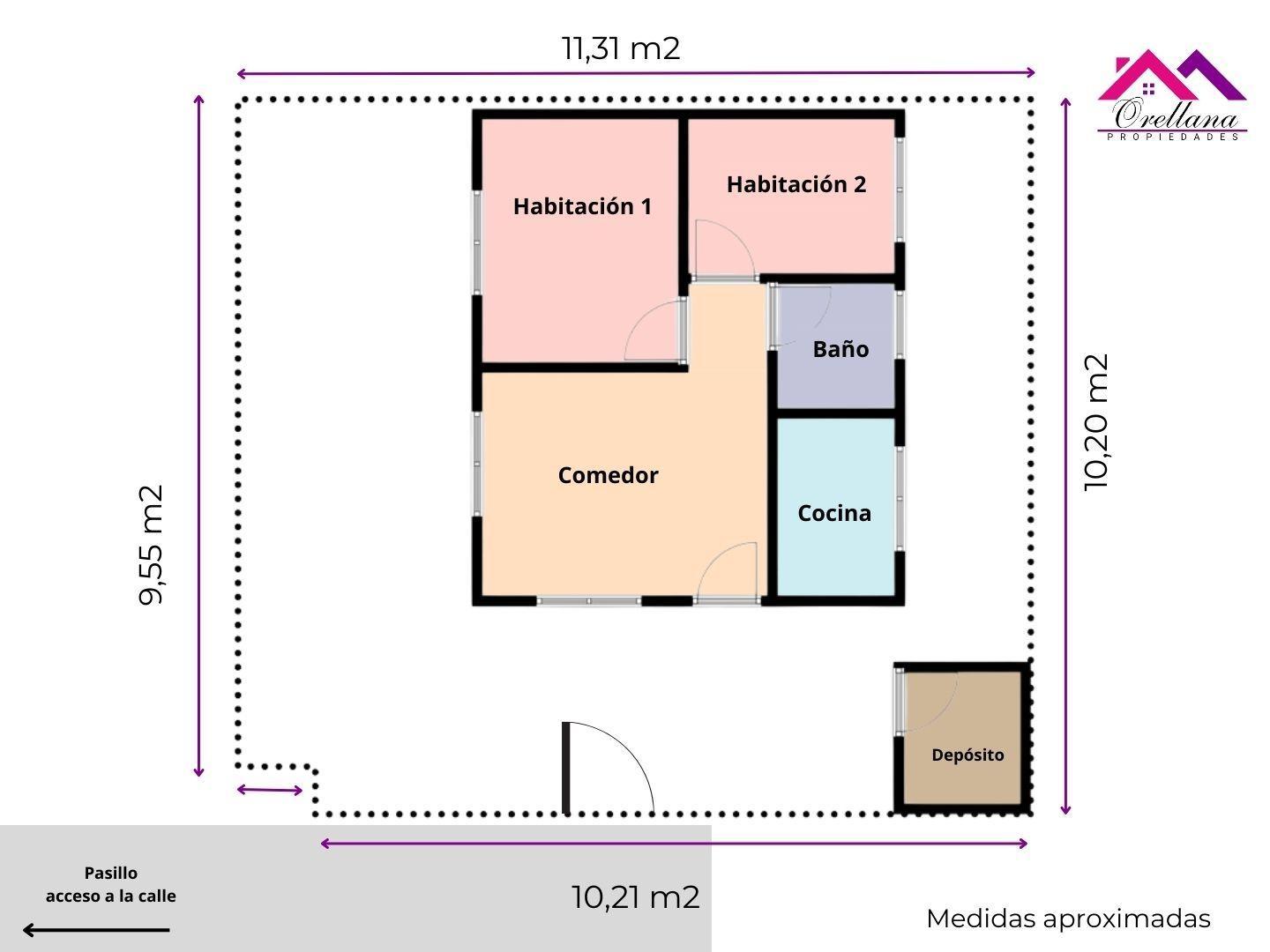 Depto Tipo Casa 3 ambientes con 1 baño