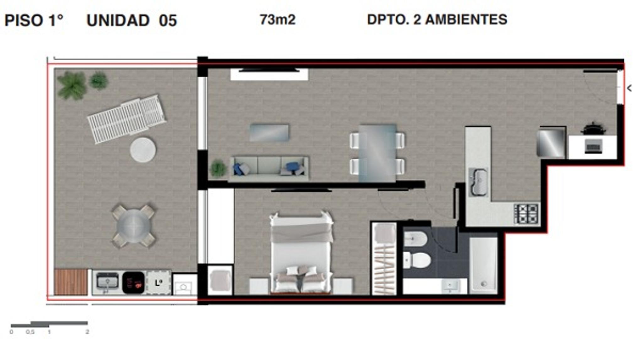 Departamento en Venta de 1 dormitorio