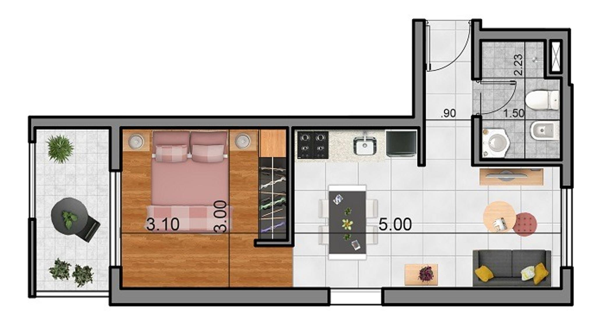 Departamento en Venta de 2 ambientes