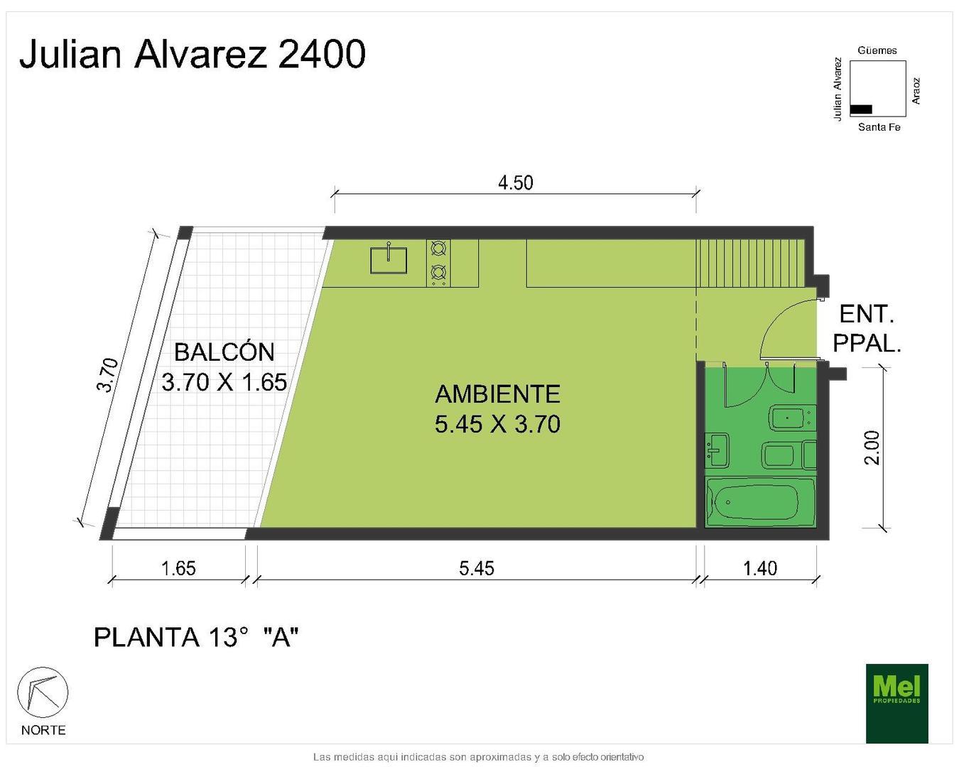 Julian Álvarez 2400, Piso 12