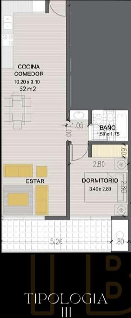 Departamento en Venta de 1 dormitorio