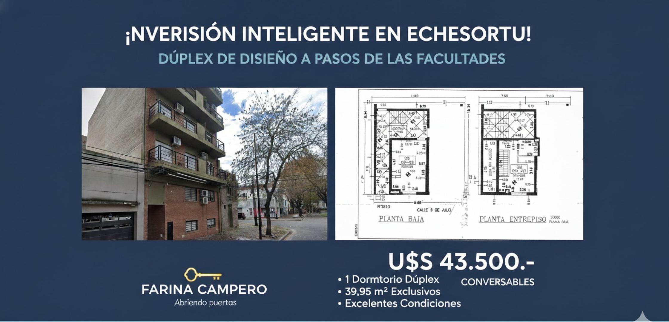 ¡OPORTUNIDAD DE INVERSIÓN! DÚPLEX EN ECHESORTU