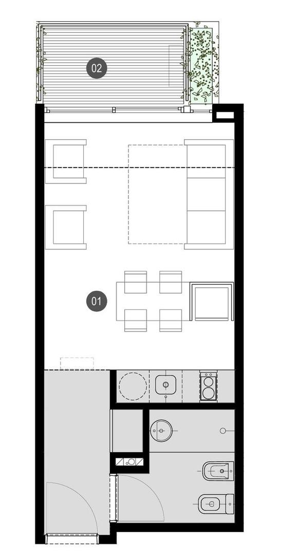 Departamento en Venta de Monoambiente