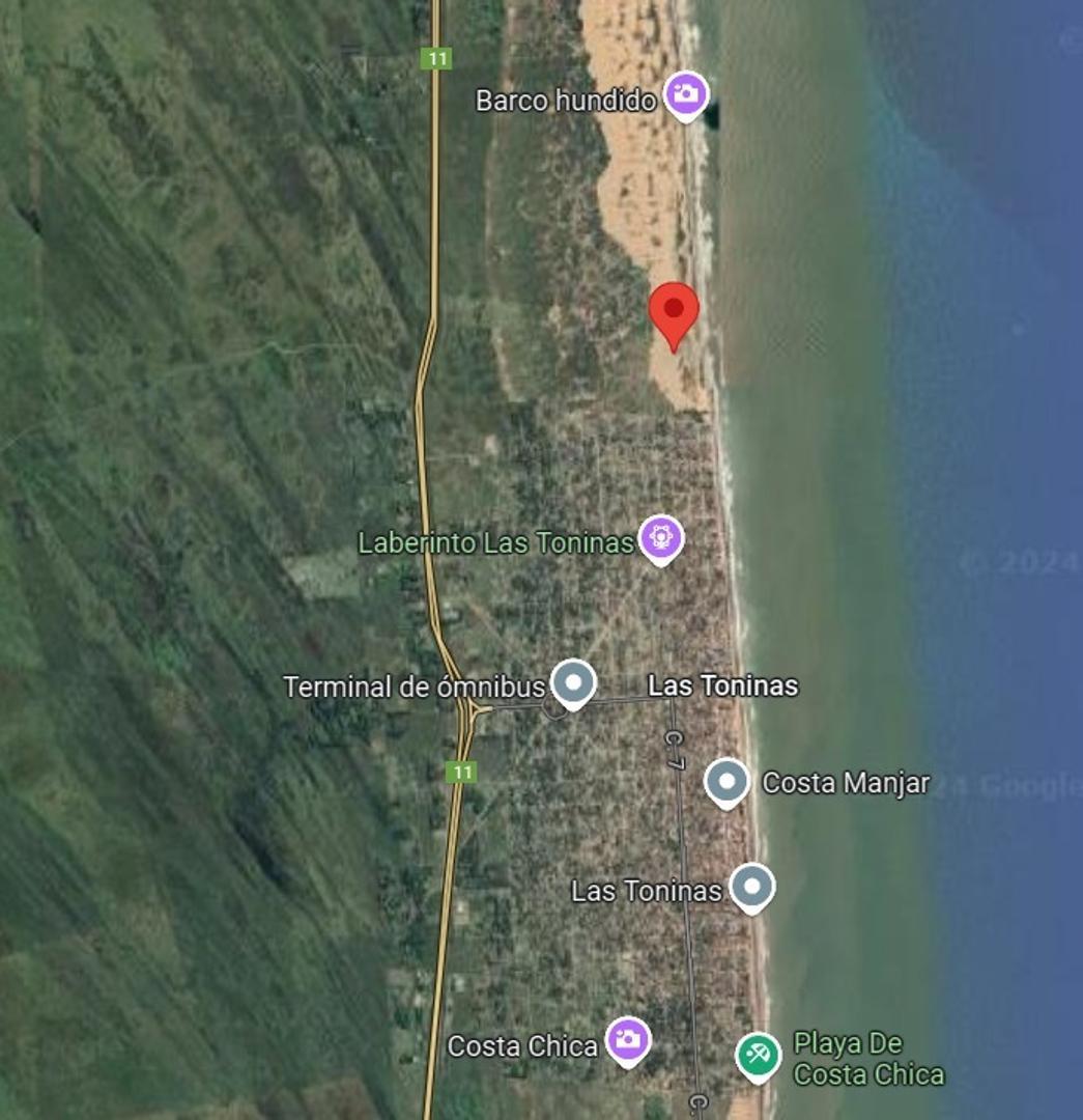 Campo en venta frente al mar en Las Toninas.