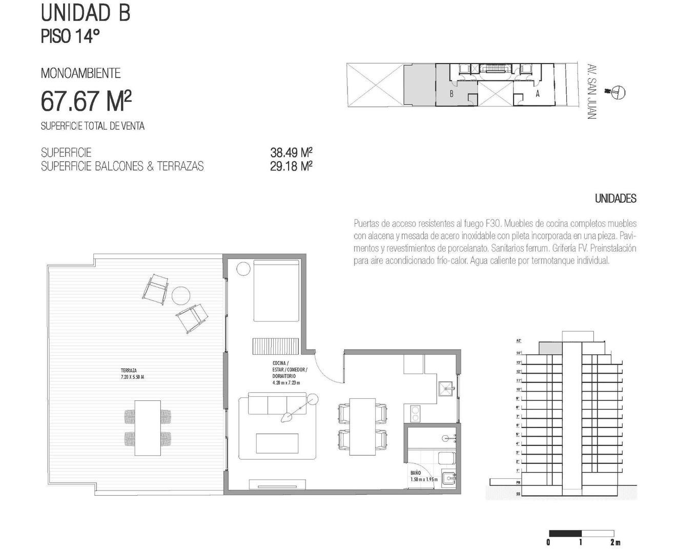 Departamento en el emprendimiento SAN JUAN 1971