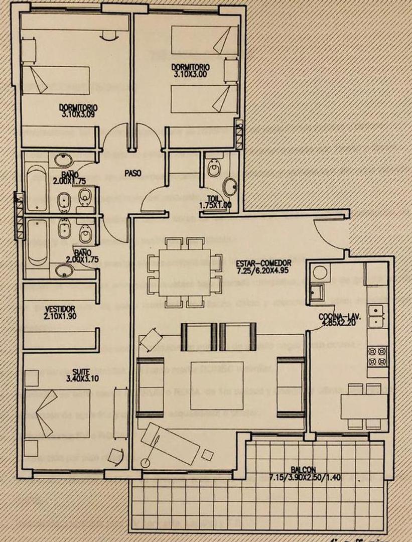 Departamento 4 ambientes con 2 baños