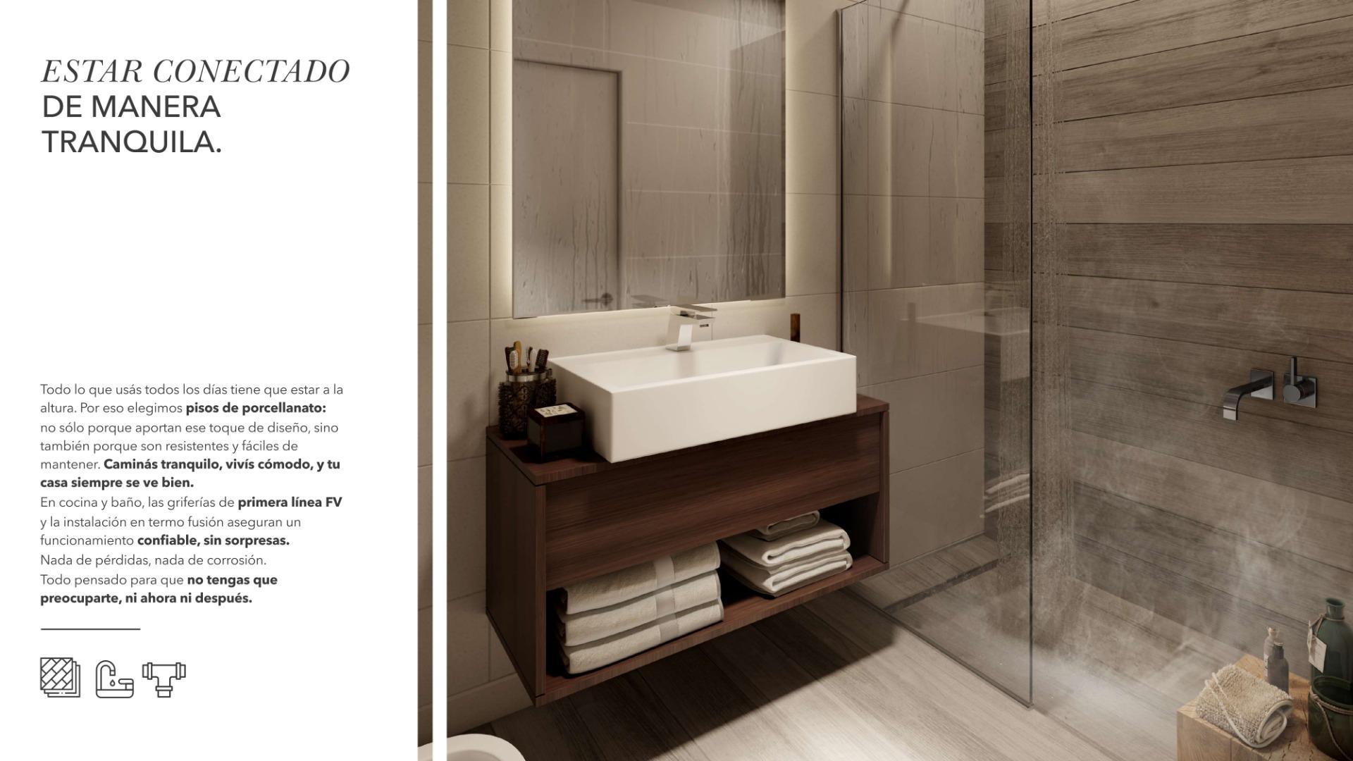 Departamento 2 ambientes con 2 baños