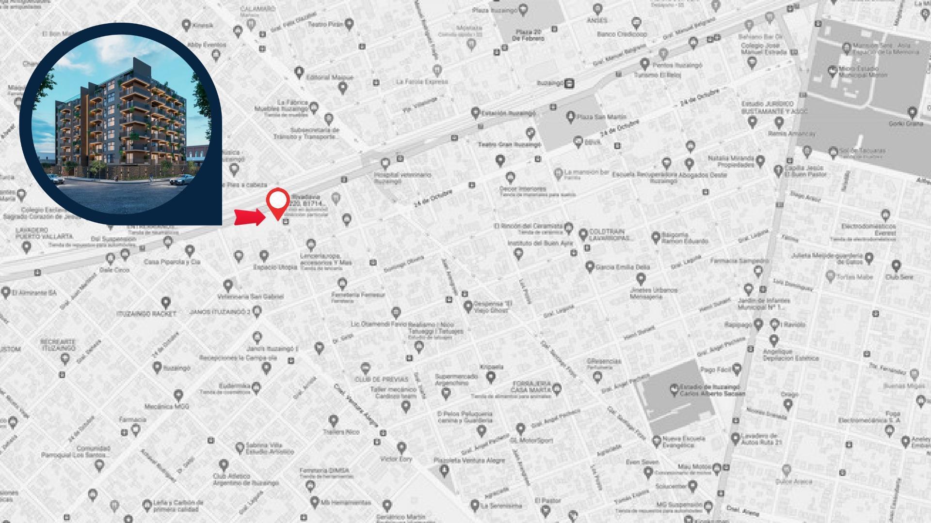 Departamento 2 ambientes con 2 baños