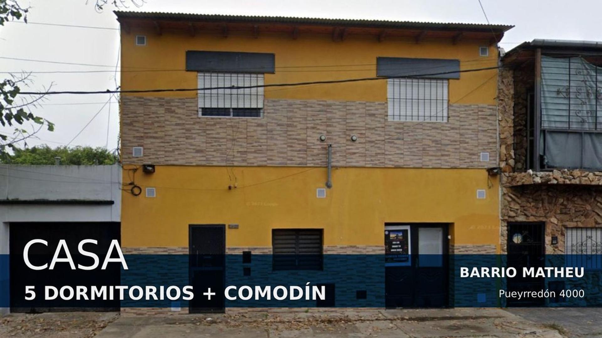 CASA DE CINCO DORM + COCHERA EN VENTA EN B.MATHEU