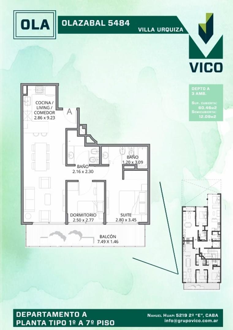 Departamento en el emprendimiento OLAZABAL 5484