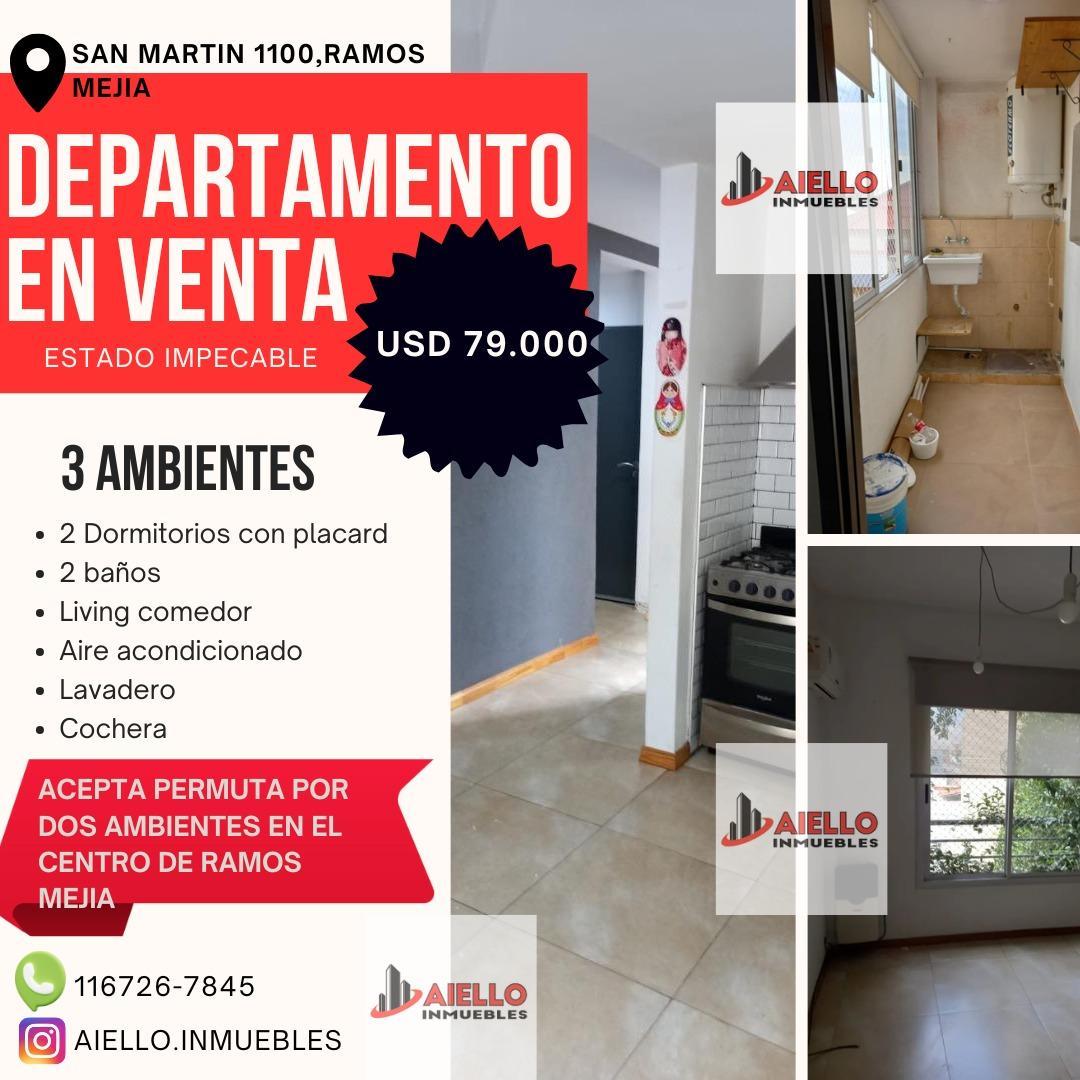 DEPARTAMENTO 3 AMB. COCHERA, SAN MARTIN AL1000,RAMOS MEJIA