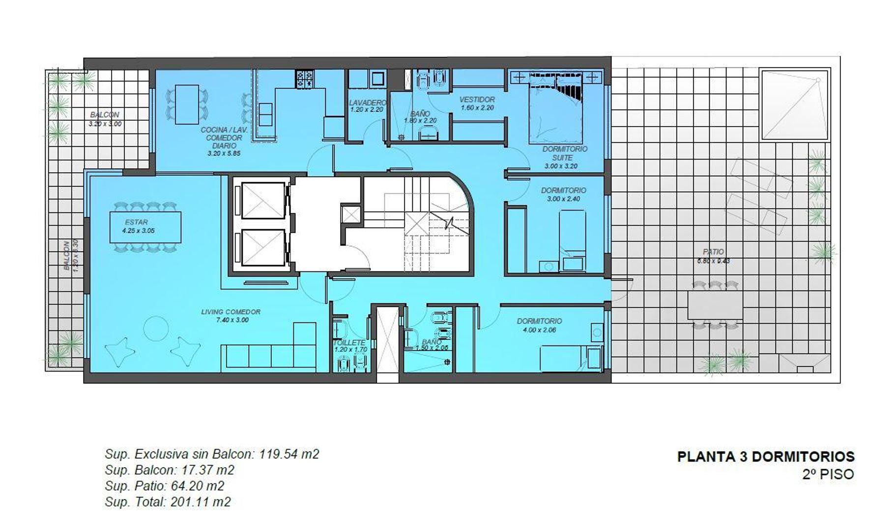 DEPARTAMENTO 3 DORMITORIOS VENTA CENTRO NORTE RIO ROSARIO