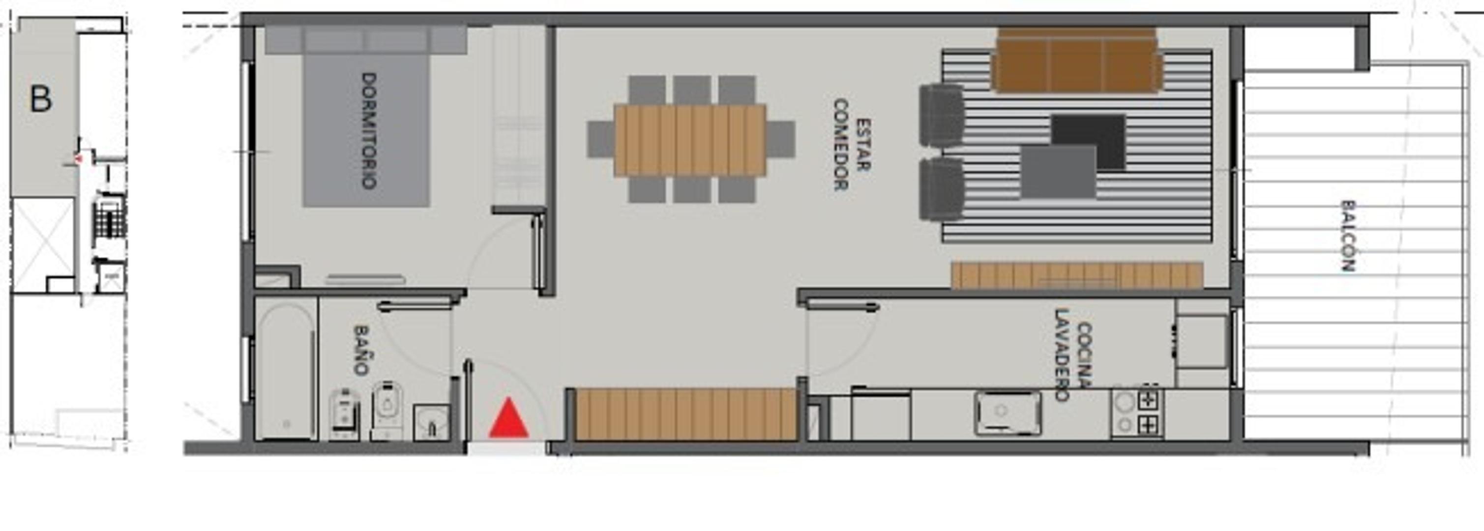 Departamento 3 ambientes con 2 baños
