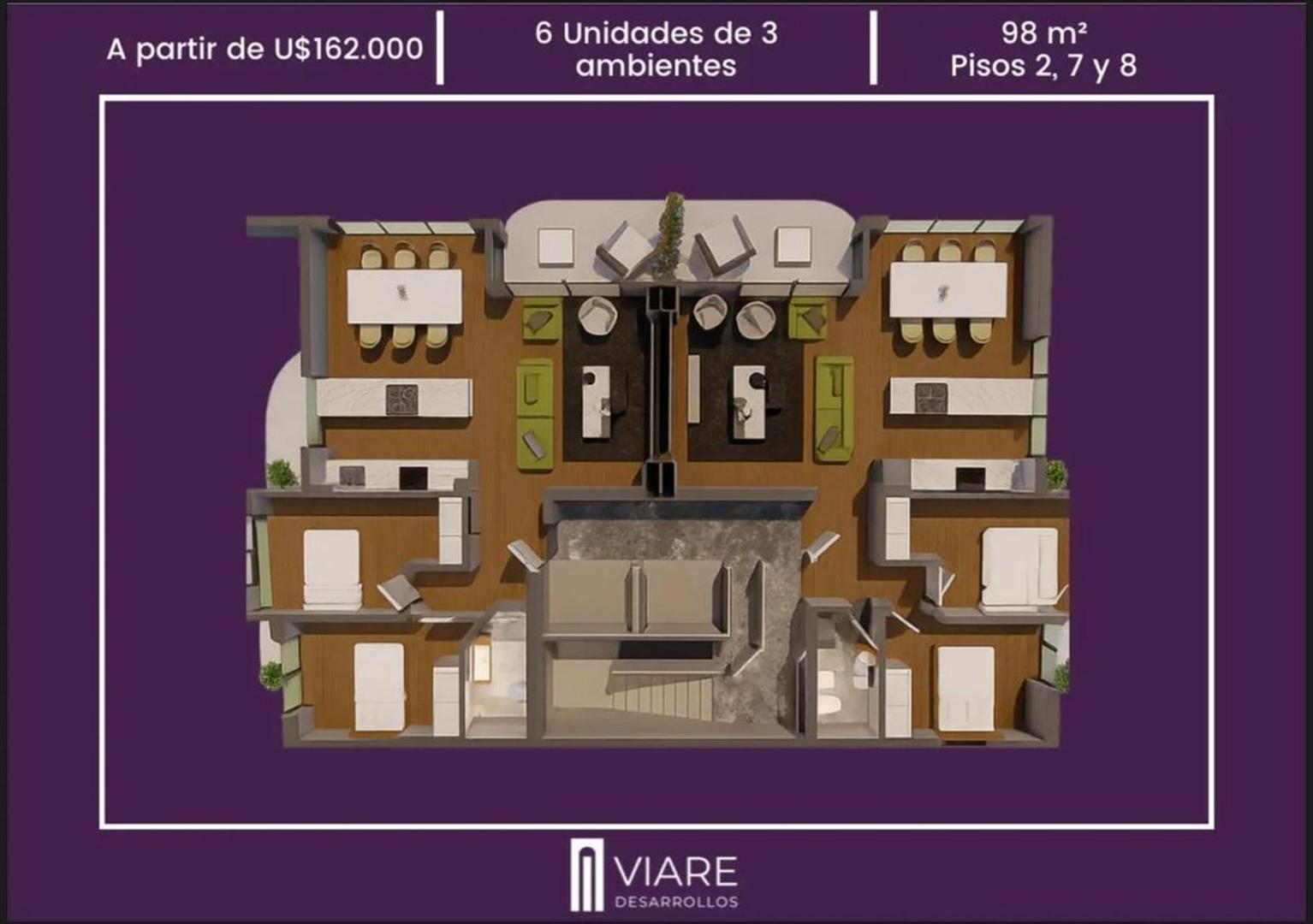 Departamento 3 ambientes con 1 baño