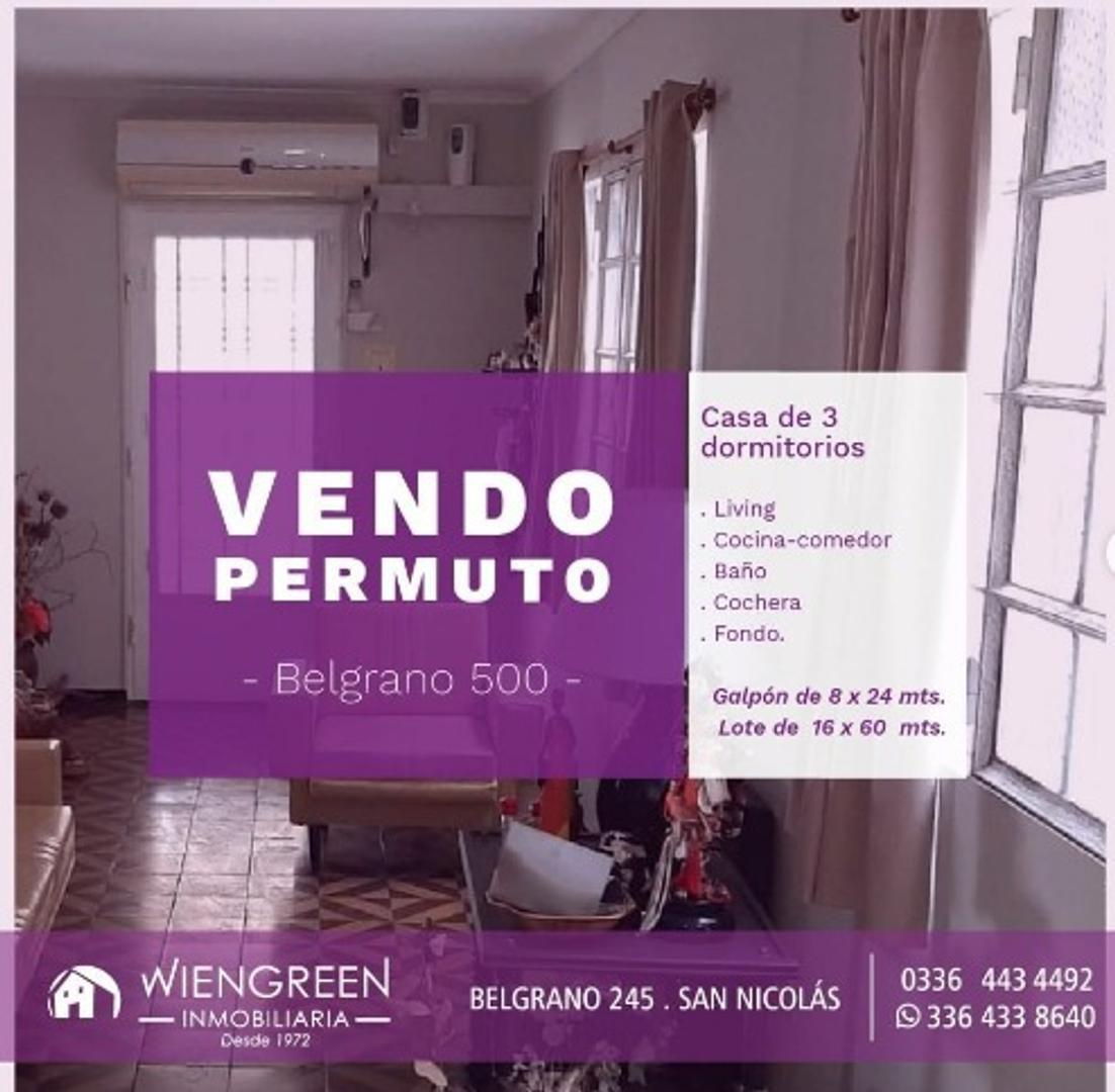 Vendo o permuto casa de 3 dormitorios con amplio fondo