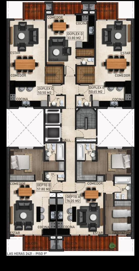 Departamento en Venta de 3 ambientes